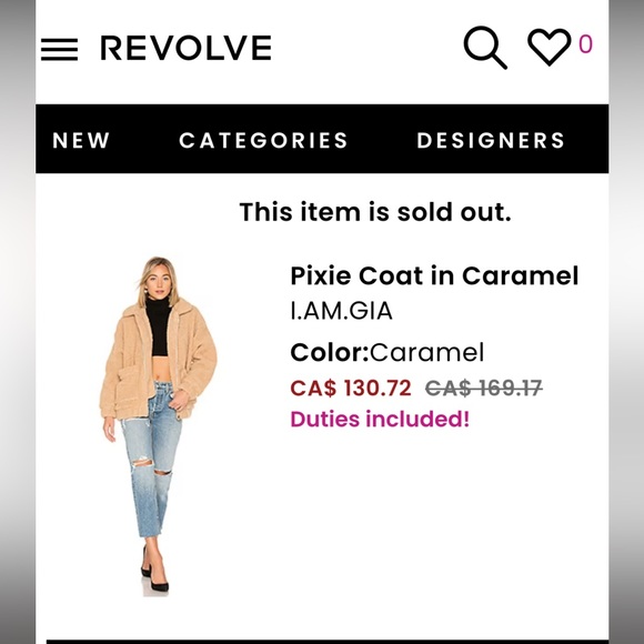 I.AM.GIA Teddy Bear Coat in colour caramel - Picture 3 of 4